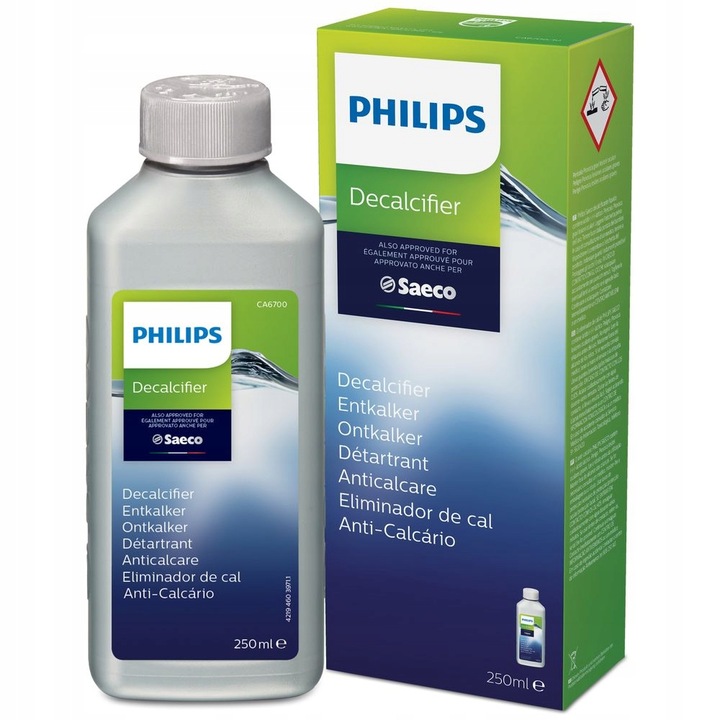 Set solutie si perie decalcifiant espressor, Philips, Universal, Alb