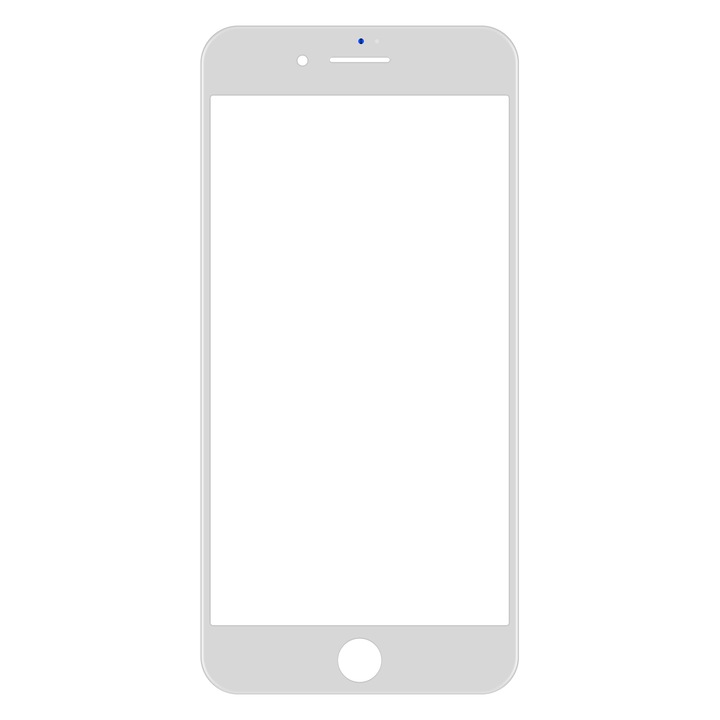 Apple Screen Glass за iPhone 8 Plus, с рамка и OCA лепило, бяло