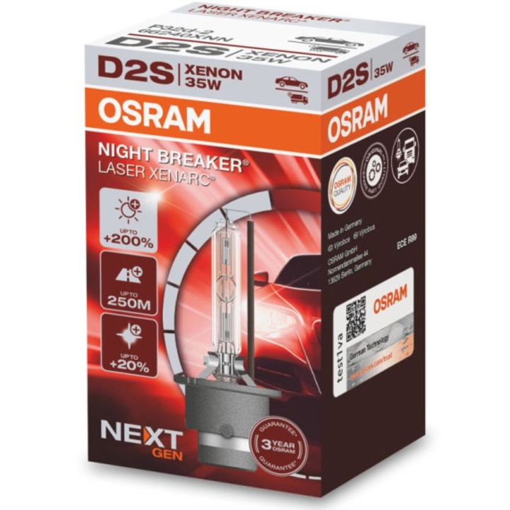 Ксенонова крушка за фар Osram Night Breaker Laser +200% Next Gen D2S, 1 брой