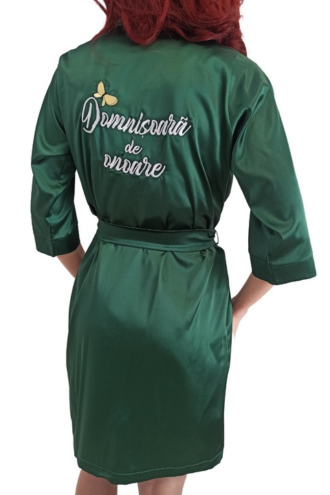 Halat Domnisoara de Onoare, material satin verde