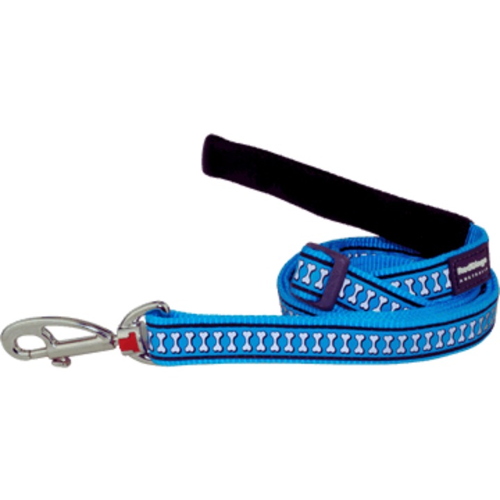 Lesa Ajustabila pentru Caini, Red Dingo, Reflective Bones, Turquoise, (110-180 cm / 15 mm), S