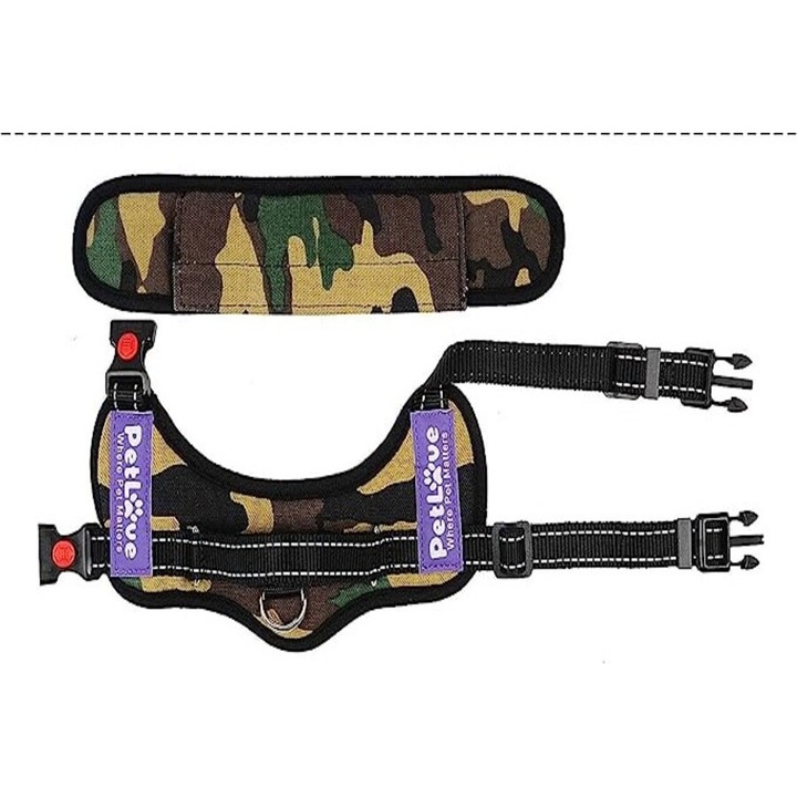 Нагръдник PETLOFT за кучета, с регулируем мек повод, подплатен, без дърпане, размер XXL