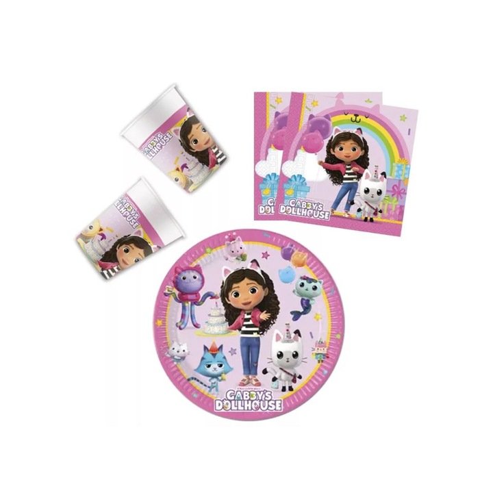 Set 36 accesorii pentru petrecerea copiilor, Gabby's Dollhouse