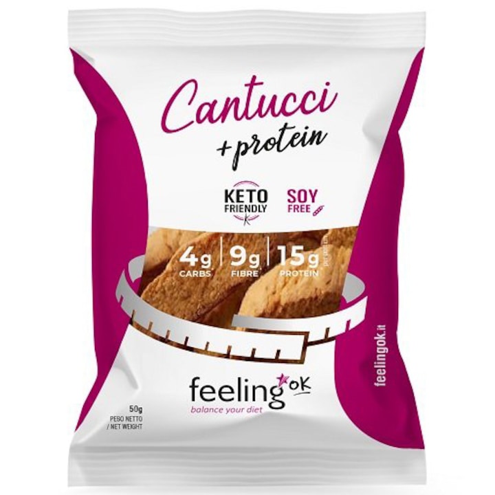 Biscuiti Low-Carb Cantucci cu migdale, FeelingOK, 50g