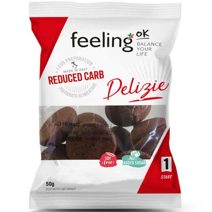 Biscuiti Low-Carb Delizie cu cacao, FeelingOK, 50g