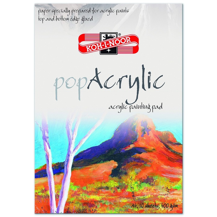 Bloc desen POP ACRYLIC A3 ALB, 10 coli