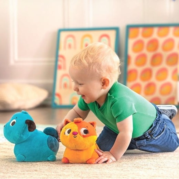 Jucarie de plus, B.Toys, Pisicuta Wobble'n'Go, 25 x 14 x 16cm, +6luni, Multicolor