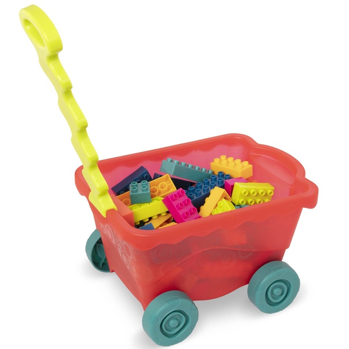 Blocuri de construit, B.Toys, Plastic, 54 piese, Multicolor