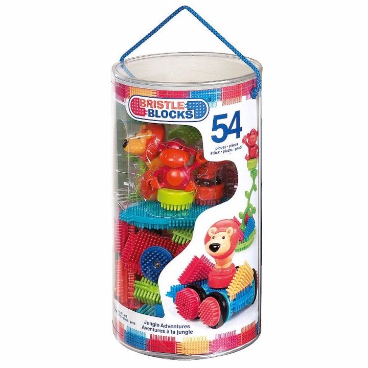 Set 54 piese constructie Bristle Blocks, 2 ani+, Multicolor
