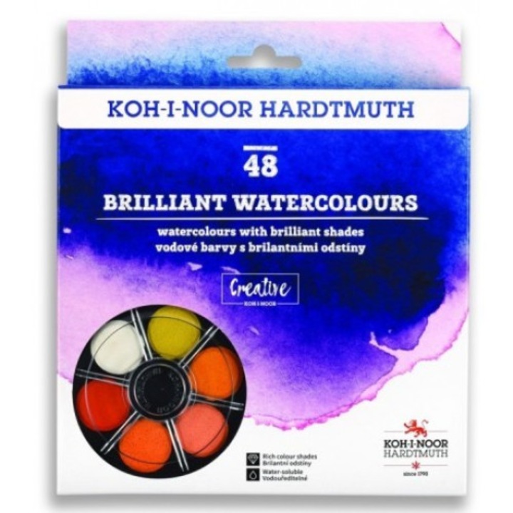 Set Acuarela, 48 Culori Stralucitoare