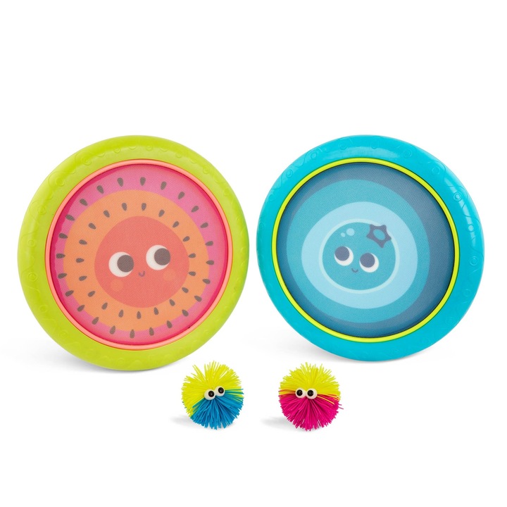 Set joc interactiv copii, B. Jucarii, Poppin' Paddles, 2 x Discuri/2 x Mingi, +3ani, Multicolor