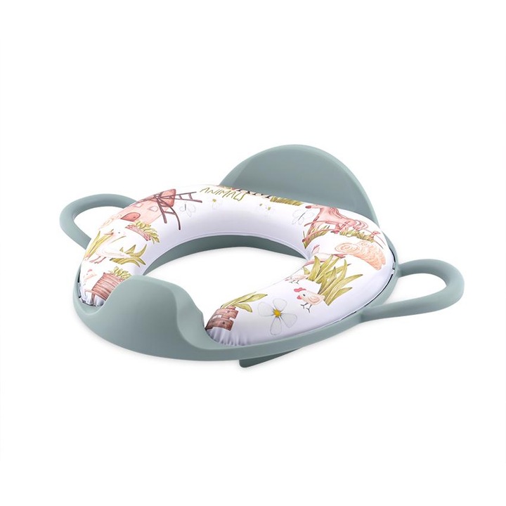 Reductor moale pentru toaleta, cu manere si spatar, antiaderent, Green Farm