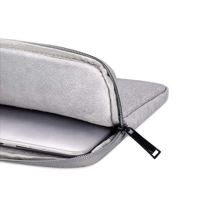Husa de Protectie si Transport Laptop/Tableta, Dimensiune 15" Inch, Poliester/Impermeabil/Captusit la interior cu burete antisoc, Inchidere cu fermoar, Buzunar lateral, Compatibil Apple MacBook, Asus, Acer, Dell, Huawei, Gri