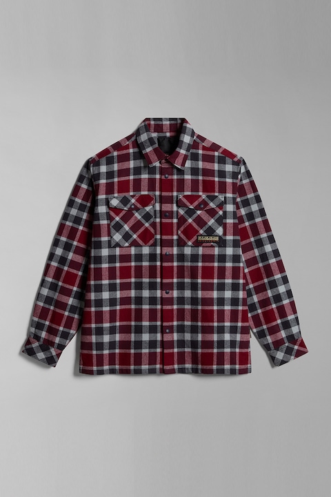 Napapijri, Карирана риза O-Twaites с джобове с цип, Червен/Бял/Черен
