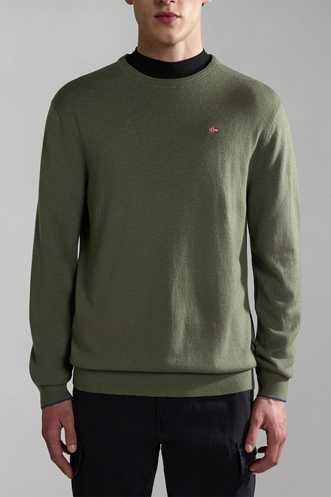 Napapijri, Damavand finomkötött gyapjúpulóver, Spárgazöld