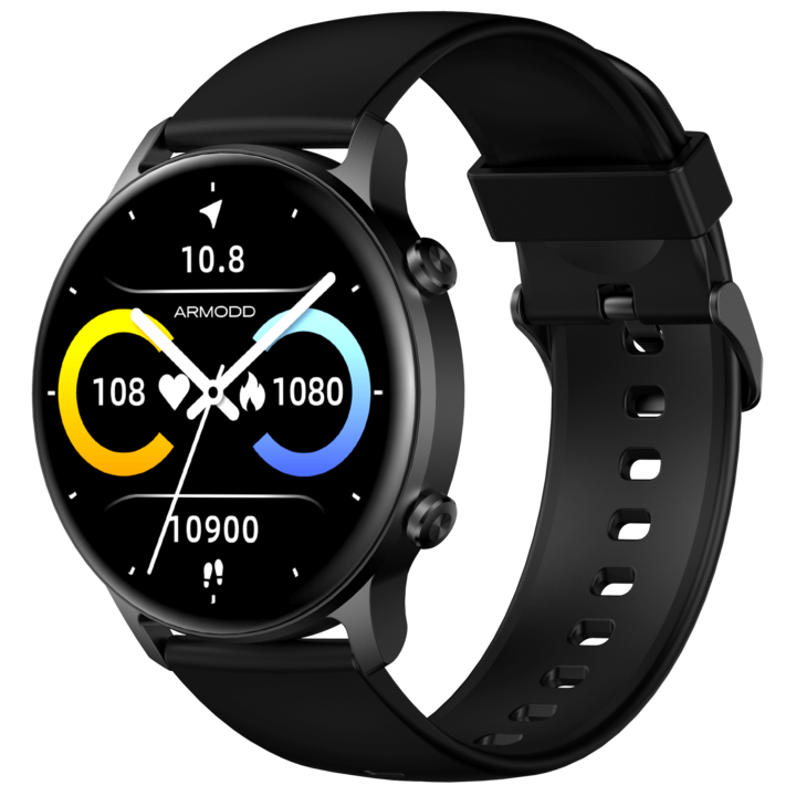 Smartwatch Roundz 4 ARMODD, Compatibil iOS, Android, Apelare Bluetooth, Negru