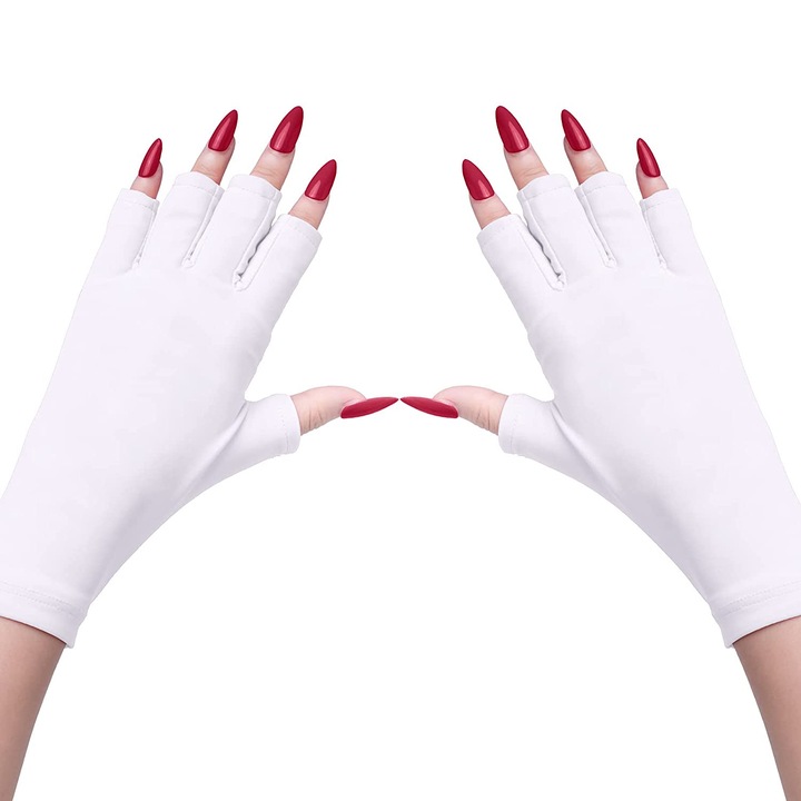 Manusi pentru protectie UV 22 cm, set 2 buc albe, Sela