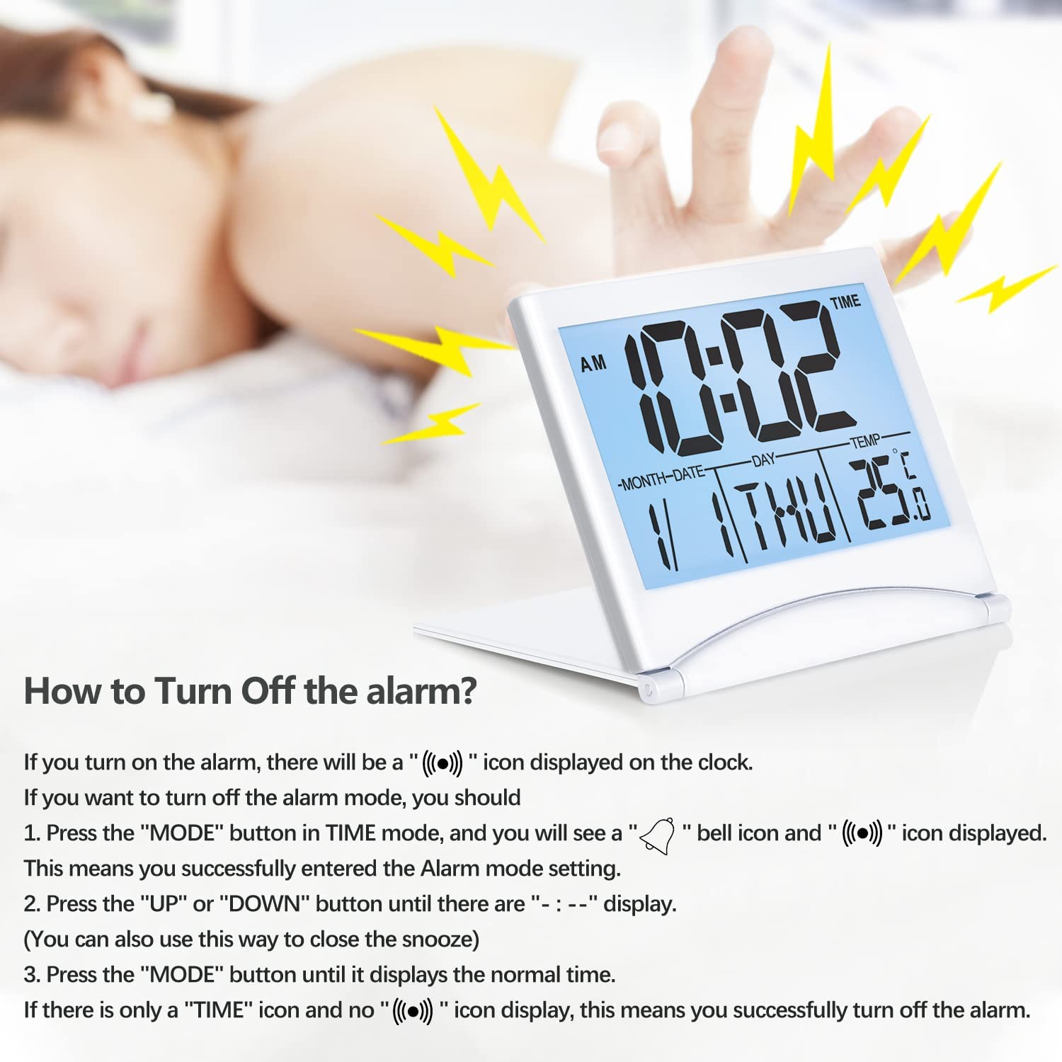 Afisare Code Ceas digital Bliibee®, afisare ceas si data, afisare temperatura ...