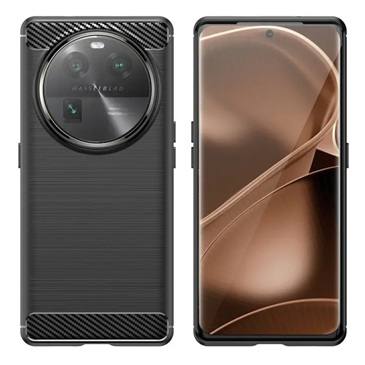 Кейс за Oppo Find X6 Pro, Techsuit Carbon Silicone, черен