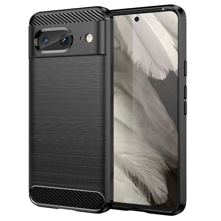 Google Pixel 8 tok – Techsuit Carbon Silicone – fekete