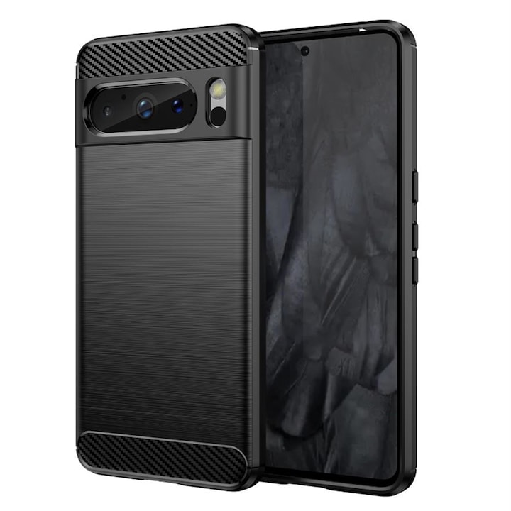 Google Pixel 8 Pro tok – Techsuit Carbon Silicone – fekete