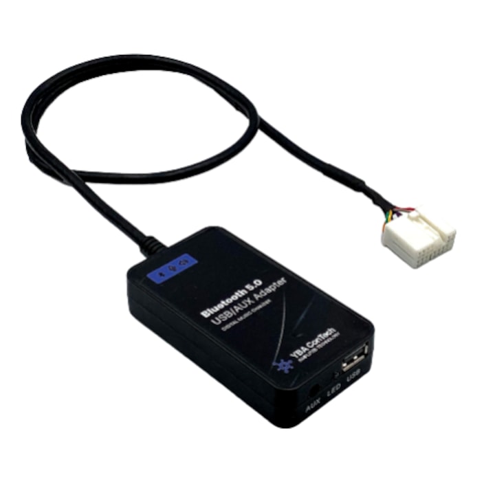 Adaptor audio bluetooh 5.0 cu microfon, USB, AUX IN, MP3, negru, plug and play, compatibil Honda, sunet de calitate CD, 12V DC