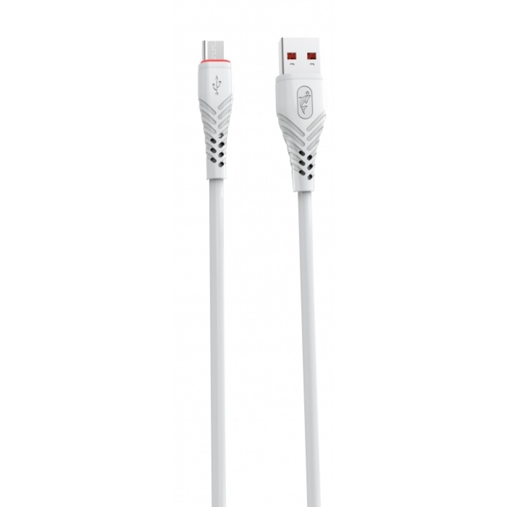 Cablu USB SkyDolphin S02V, Incarcare rapida, Micro USB, 3A, 1m, alb