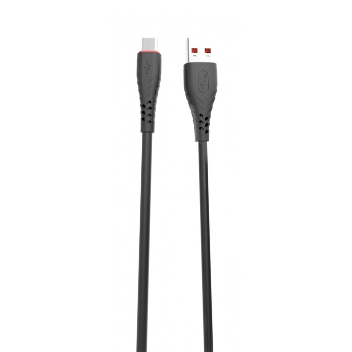 Cablu USB, SkyDolphin, S02V, Incarcare rapida, Micro USB, 3A, 1m, Negru