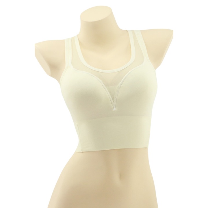 Bustiera sport din material elastic MG-4782crem 89055, Crem