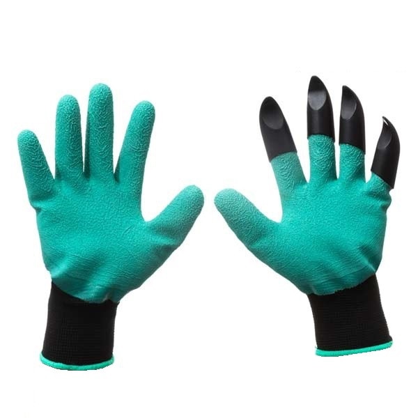 Manusi de Gradinarit, cu 4 Gheare pentru Sapat, Garden & Greenhouse, Negru / Verde