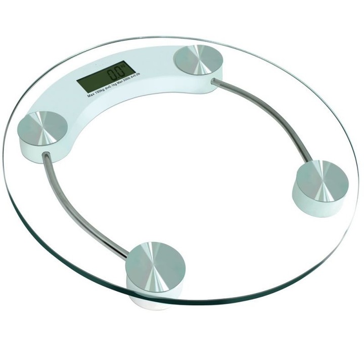 Електронен кантар Victronic, 150 кг, Стъклена платформа, Прозрачен