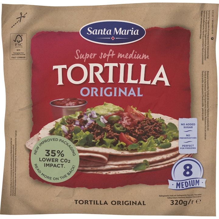 Tortilla Medie Grau Santa Maria, 8 buc, 320g