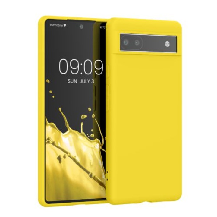 Borító kwmobile Google Pixel 6a, szilikon, sárga, 57799.165