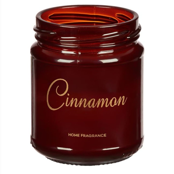 Lumanare in Borcan Rosu cu Aroma de Scortisoara 6.5x8.5cm