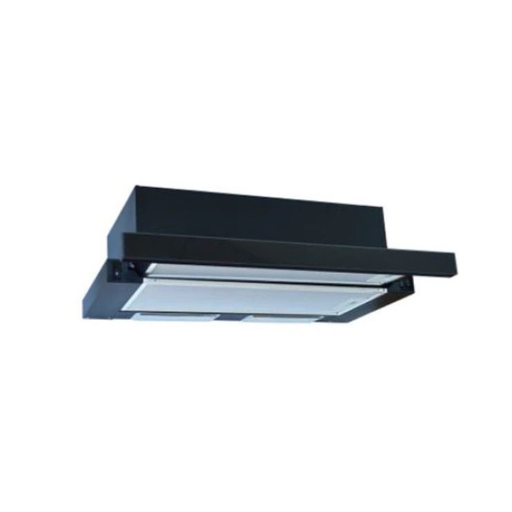 Hota incorporabila telescopica, Putere de absorbtie 330mc/h, 2 motoare, 60cm, NEGRU