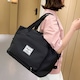 Регулируем размер, водоустойчива спортна чанта за пътуване - черна - с джоб