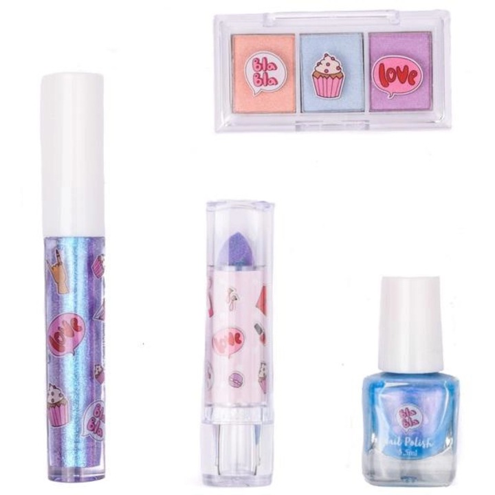 Холографски комплект гримове Create It!, за момичета, сенки за очи, лак за нокти, червило