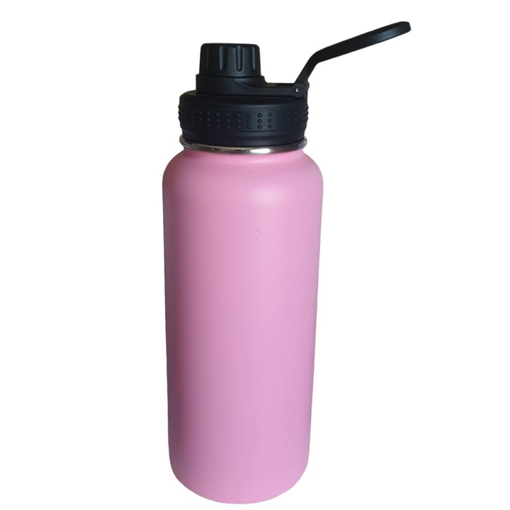 Термоизолираща бутилка спорт, туризъм, паркове, двойна стена, 945 ml, без конденз, KARRY VESSEL, неръждаема стомана, розова