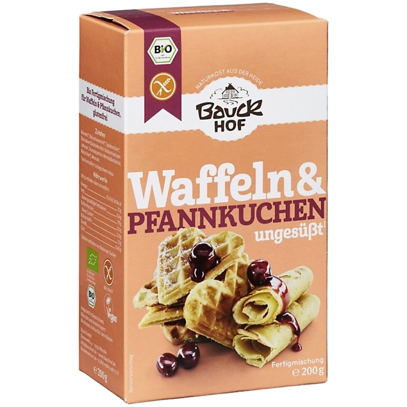Premix Clatite Si Gaufre Eco Bauckhof, fara gluten, 200g