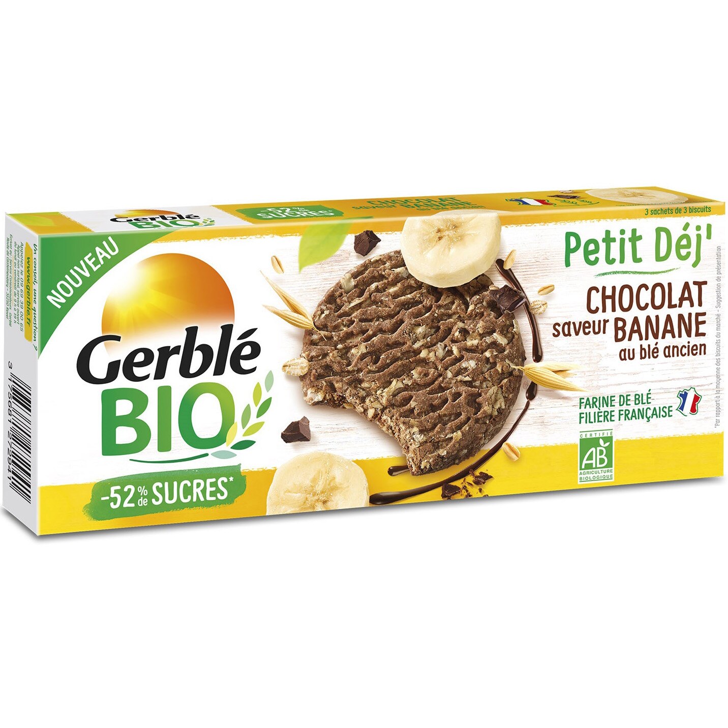 Biscuiti Eco Gerble Cioco Banane, 132g