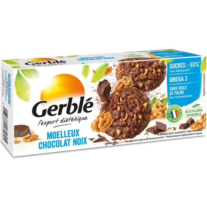 Prajitura Gerble Expert Dietetic cu Ciocolata Si Nuci, 138g