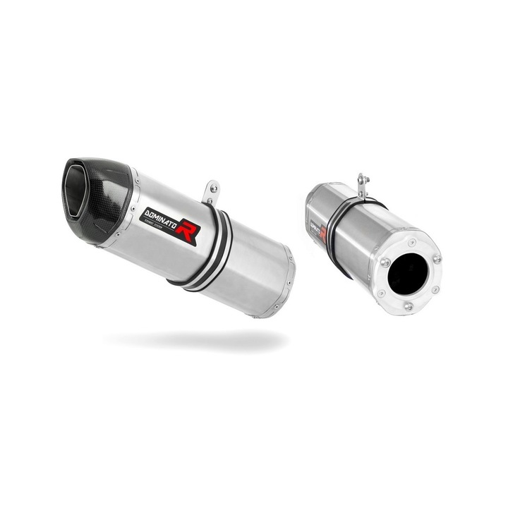 Toba de esapament, Dominator, Inox, Triumph TT 600, Argintiu/ Negru