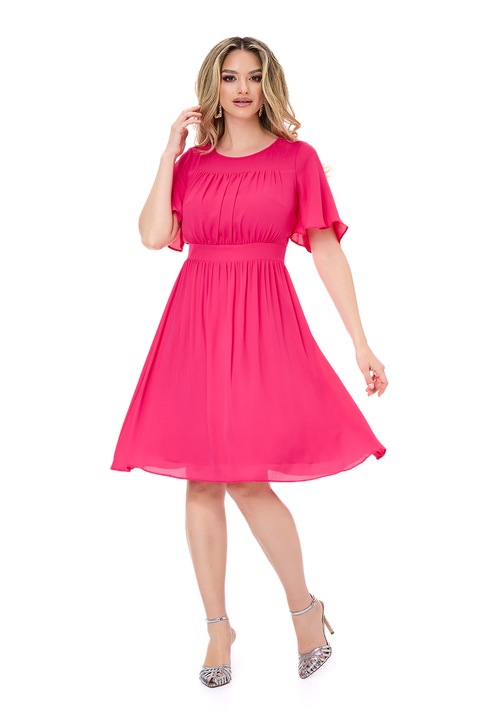 BAROCCA, Rochie evazata cu decolteu rotund Nora, Roz orhidee, 44