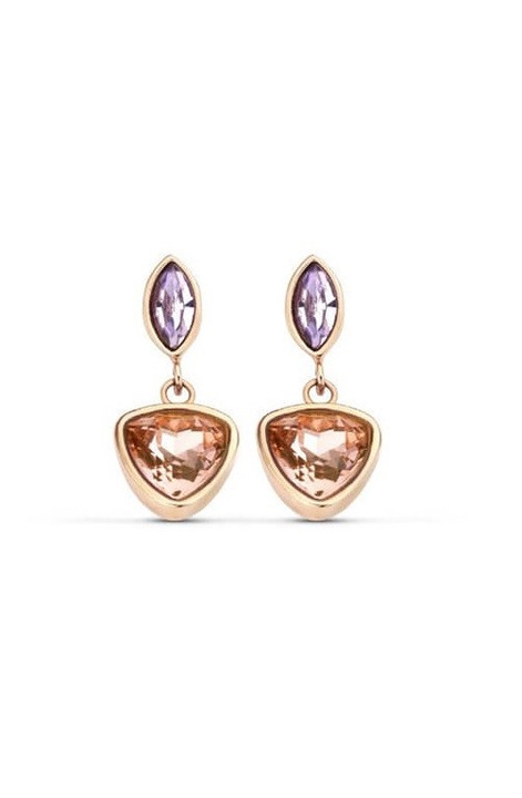 Victoria rose gold színű színes köves fülbevaló purple