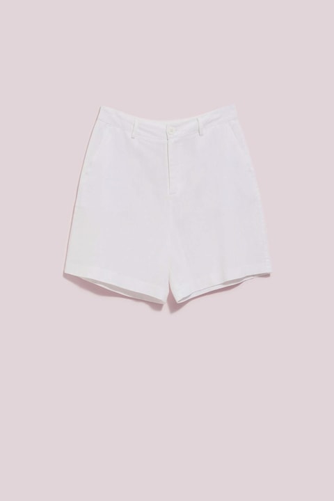 Pantaloni scurti dama, Moodo, Poliester\Bumbac, Alb, XS