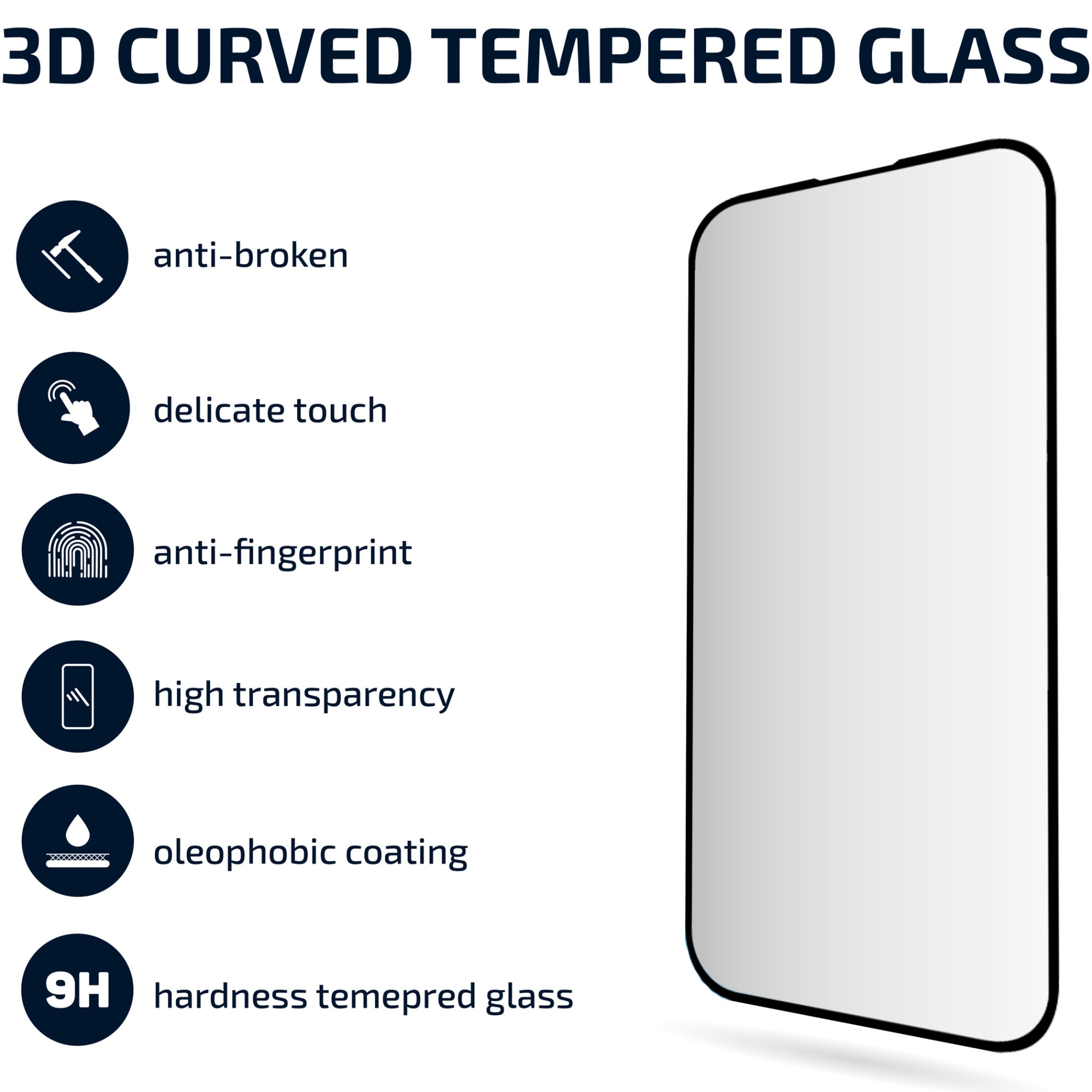 Set 2 bucati folie de protectie 3D A+ pentru iPhone 15 Pro Max - eMAG.ro