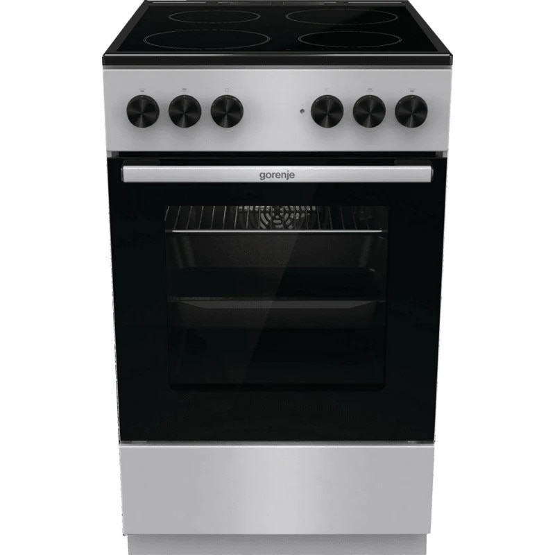 Aragaz electric Gorenje GEC5A61SG, Plita vitroceramica 4 zone, 70 l, 50 cm, Clasa A, Inox
