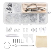 Set 60 pernite punte nazala ochelari, NUODWELL, Silicon, antiderapant, 5 tipuri, usor de schimbat si de instalat, transparent