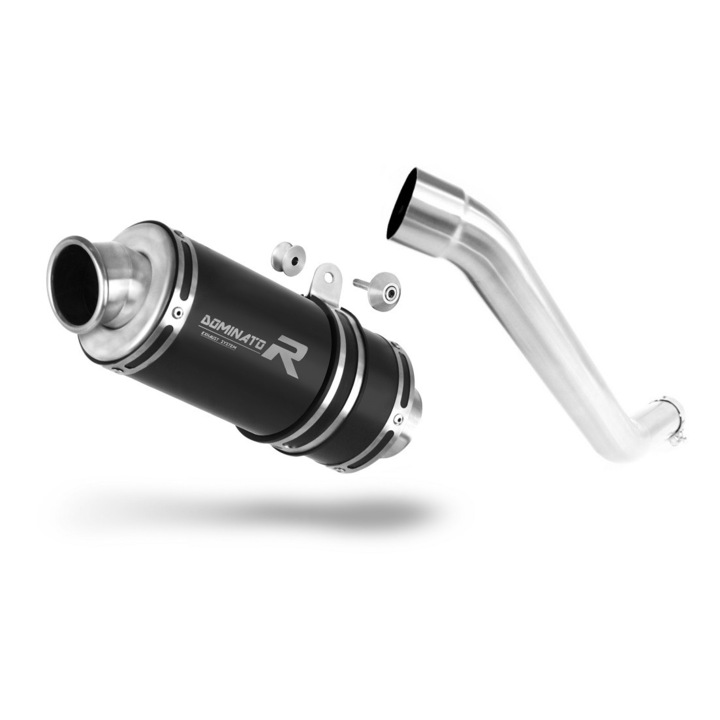 Заглушител, Dominator, Съвместим с Kawasaki Z750, Черен/Сребрист