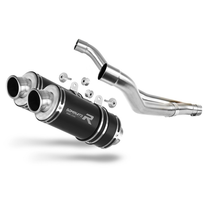 Toba de esapament, Dominator, Compatibil cu Yamaha TDM 850, Negru/Argintiu